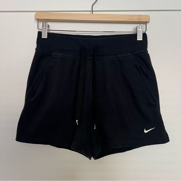 Nike Dri-Fit Shorts Women XS Black Elastic Waist Drawstring Cotton Blend Pockets - Picture 1 of 12